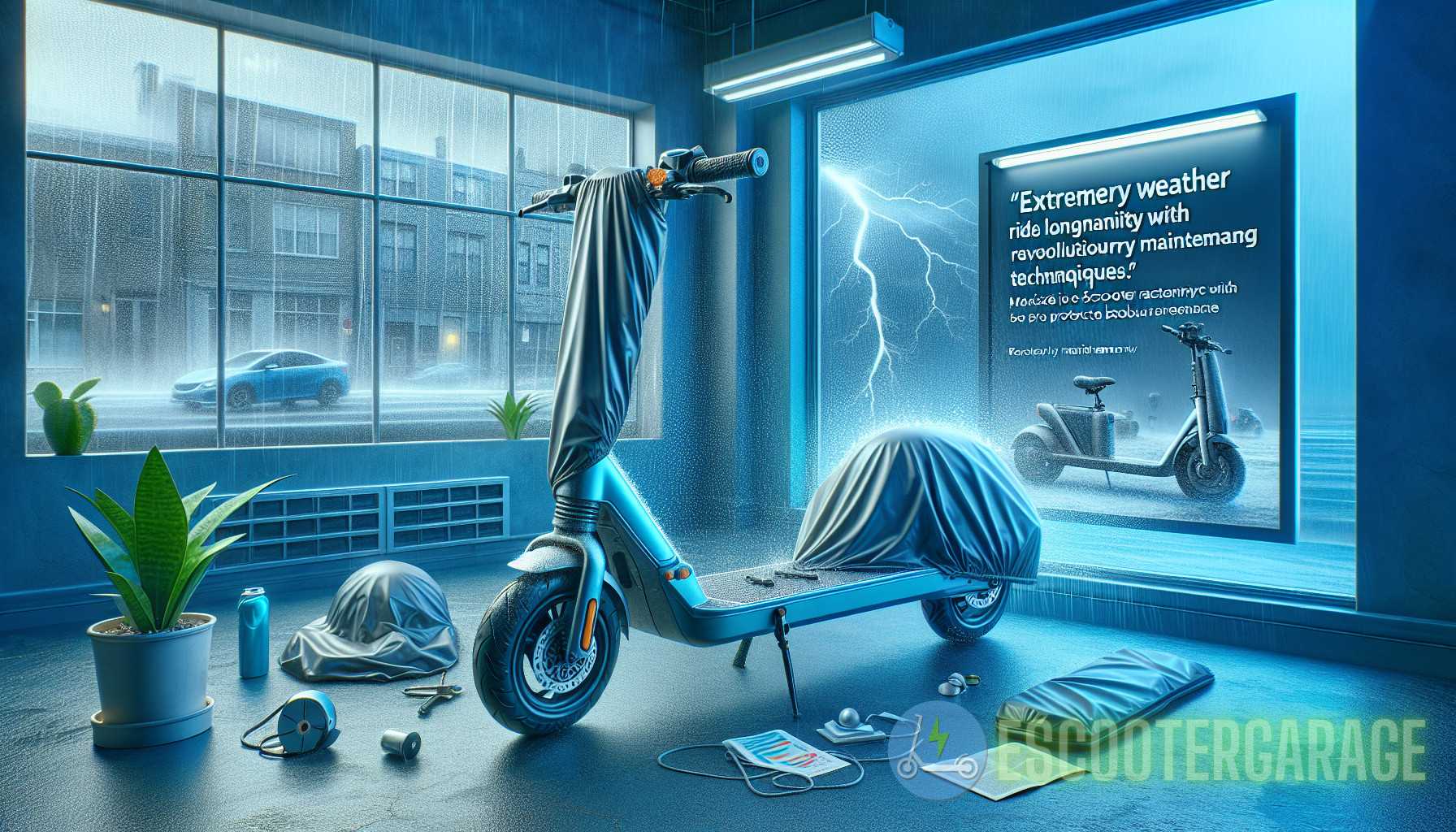 Illustration for section: Exposing your e-scooter to extreme weather conditions can significantly impact its longevity. Here a - sustainable scooter care